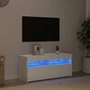 vidaXL tv-skab med LED-lys 90x35x40 cm hvid