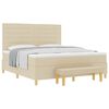 vidaXL Box spring seng med hovedg&aelig;rde Creme 200 x 180 cm Stof