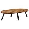 vidaXL sofabord massivt genanvendt teak oval 120 x 60 x 30 cm