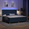 vidaXL LED Box Spring Bed med madras Bl&aring; 200 x 200 cm Stof