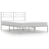 vidaXL sengeramme med sengegavl 140x190 cm metal hvid