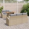 vidaXL Havesofa S&aelig;t med opbevaring 6 pcs Beige Poly rattan