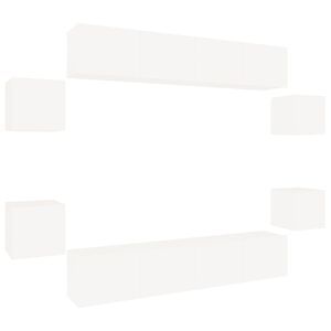 vidaXL tv-skabss&aelig;t 8 dele konstrueret tr&aelig; hvid