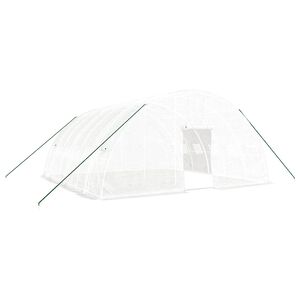 vidaXL drivhus med st&aring;lstel 36 m&sup2; 6x6x2,85 m hvid