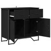 vidaXL Sideboard med skuffe Sort eg 79,5 x 35,5 x 74,5 cm