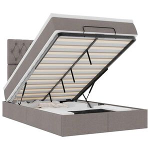 vidaXL osmannisk sengeramme med madras 120x200 cm stof gr&aring;brun