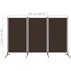 vidaXL 3-panels rumdeler 260 x 180 cm brun