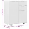 vidaXL skænk 71 x 35 x 80 cm konstrueret træ hvid højglans