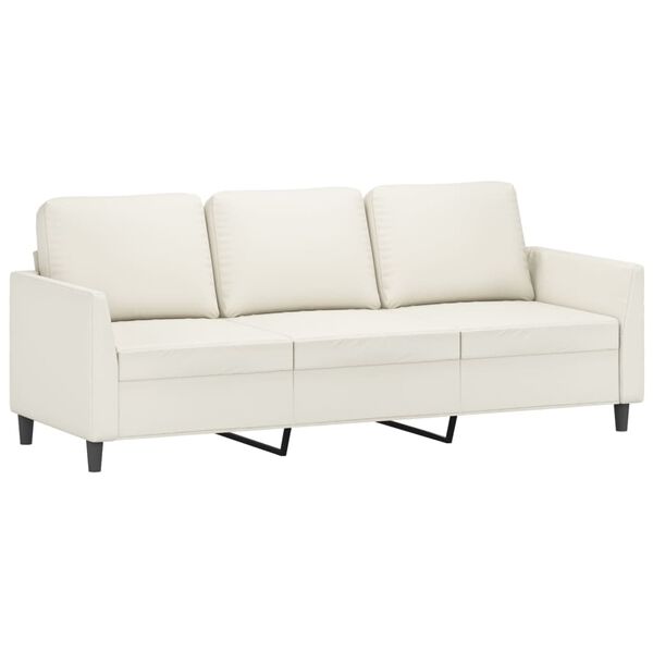 vidaXL 3-personers sofa 180 cm kunstl&aelig;der cremefarvet