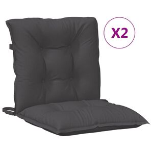 vidaXL stolehynder med lav ryg 2 stk. 100x50x7 cm stof antracitgr&aring;