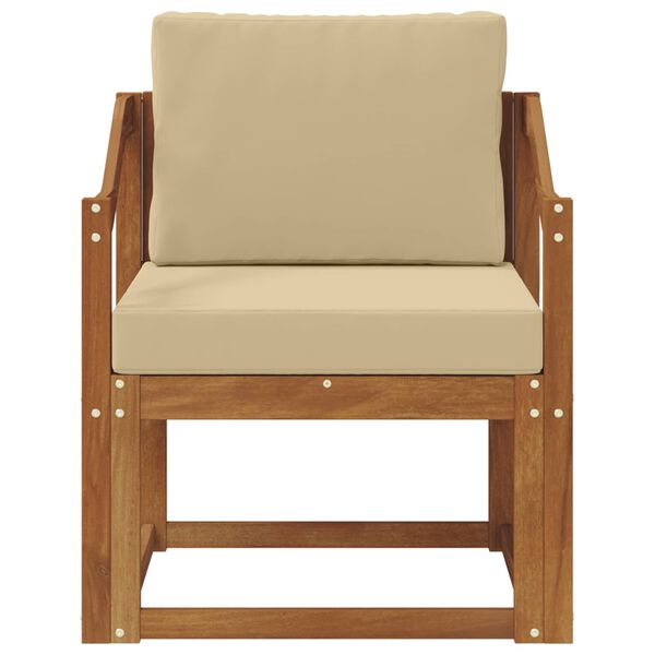 vidaXL Udend&oslash;rs sofa Soli Akacietr&aelig; og polyester Naturfarvet