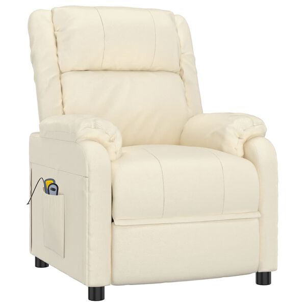 vidaXL eldrevet massagestol kunstlæder cremefarvet