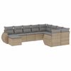 vidaXL sofas&aelig;t til haven 10 dele med hynder polyrattan beige