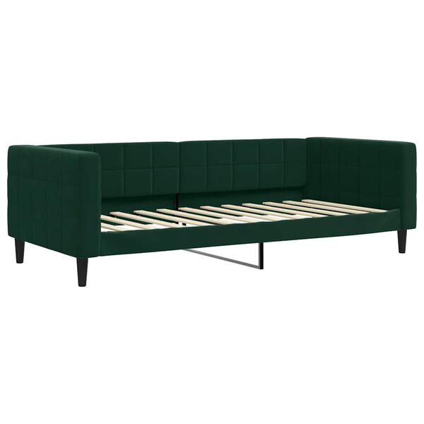 vidaXL daybed 90x200 cm velour m&oslash;rkegr&oslash;n
