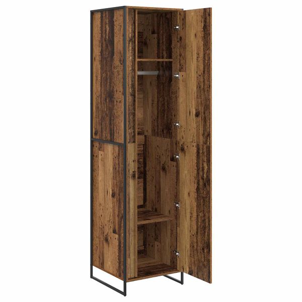 vidaXL Warderobe 2 pcs Gammelt tr&aelig; 50 x 50 x 200 cm Konstrueret tr&aelig;