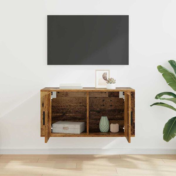 vidaXL V&aelig;gmonteret TV Skab V&aelig;gmonteret Gammelt tr&aelig; 80 x 34,5 x 40 cm