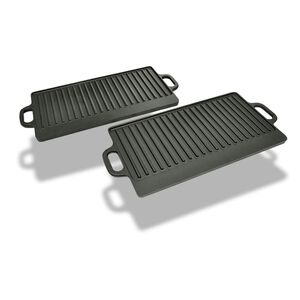 vidaXL vendbar grillpande i st&oslash;bejern 2 stk. 38x23 cm