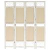 vidaXL 4-panels rumdeler 140x165 cm stof cremefarvet