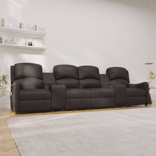 vidaXL 4-personers massagestol m. kopholdere skinnende kunstlæder sort