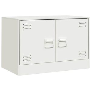vidaXL tv-bord 67x39x44 cm st&aring;l hvid
