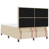 vidaXL Box spring seng med madras med LED Creme 140 x 190 cm Stof