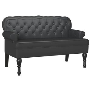 vidaXL Chesterfield bænk Sort 119.5 x 64.5 x 75 cm Faux læder