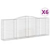 vidaXL buede gabionkurve 6 stk. 400x50x140/160 cm galvaniseret jern