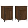 vidaXL sengeborde 2 stk. 40x42x60 cm konstrueret tr&aelig; brunt egetr&aelig;