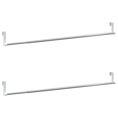 vidaXL gardinstænger 2 stk. 60-105 cm aluminium hvid og sølvfarvet