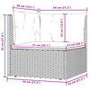 vidaXL hj&oslash;rnemodul til havesofa med hynder polyrattan gr&aring;