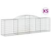 vidaXL buede gabionkurve 5 stk. 300x50x80/100 cm galvaniseret jern