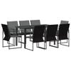 vidaXL Have Spisebordss&aelig;t 9 pcs Sort og Anthracit 160 x 80 x 73 cm