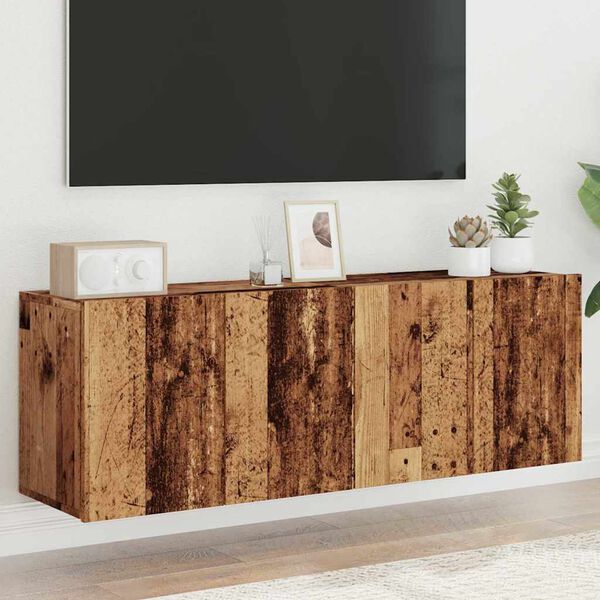 vidaXL væghængte tv-borde 2 stk. 60x30x41 cm gammelt træ-look