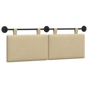 vidaXL H&aelig;ngende Hovedgavl Lys Gr&oslash;n Gr&aring; 150 x 55 x 5 cm Velourstof