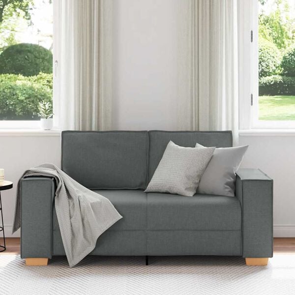 vidaXL 2-personers sofa m&oslash;rkegr&aring; 160x78x84 cm stof