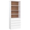 vidaXL bogreol med skufferALTA 77x35x186,5 cm massivt fyrretr&aelig; hvid
