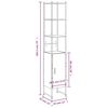 vidaXL badeværelsesskab 33x33x185,5 cm konstrueret træ røget egetræ