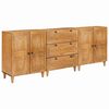 vidaXL Sideboard 3 stk. 180 x 33,5 x 75 cm Massivt mangotr&aelig; Brun