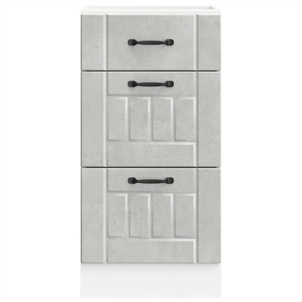 vidaXL k&oslash;kkenunderskab Lucca konstrueret tr&aelig; beton gr&aring;