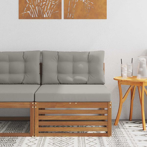 vidaXL Udend&oslash;rs Midtersofa Massivt Akacietr&aelig; Naturfarvet