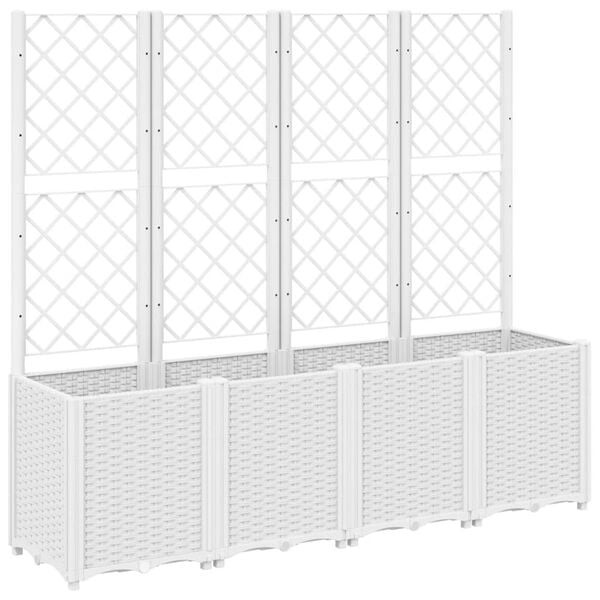 vidaXL plantekasse med espalier 160x40x140 cm PP hvid