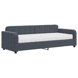 vidaXL daybed med madras 80x200 cm velour m&oslash;rkegr&aring;