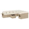 vidaXL sofas&aelig;t til haven 10 dele med hynder polyrattan beige