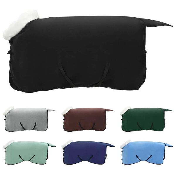 vidaXL Hestet&aelig;ppe Sort 85 cm Polar fleece