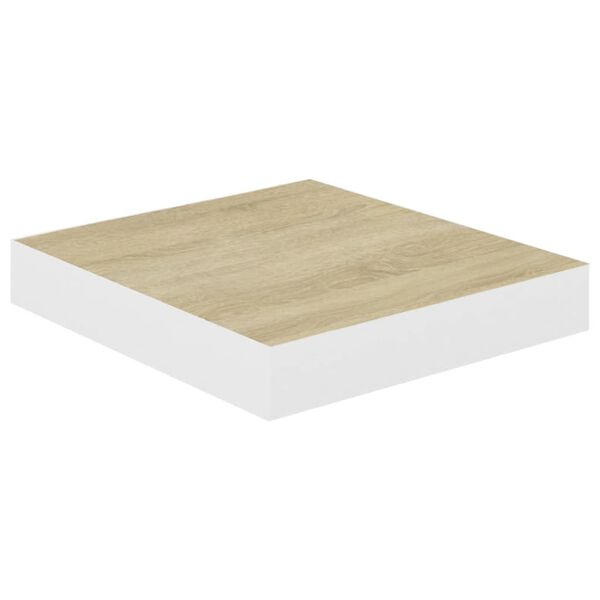 vidaXL v&aelig;ghylder 2 stk. 23x23,5x3,8 cm MDF egetr&aelig;sfarvet og hvid