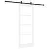 vidaXL Skyded&oslash;r ORKDAL Hvid 83 x 202 cm Massivt fyrretr&aelig; og glas