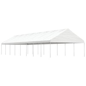 vidaXL pavillon med tag 17,84x5,88x3,75 m polyethylen hvid