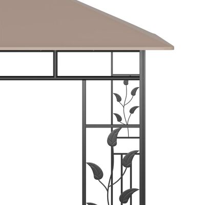 vidaXL pavillon med myggenet 3x3x2,73 m 180 g/m² gråbrun