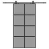 vidaXL skyded&oslash;r med hardwares&aelig;t 102,5x205 cm h&aelig;rdet glas sort
