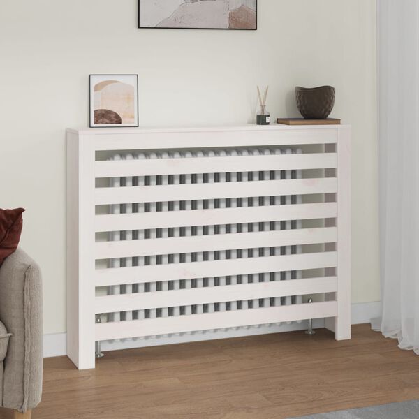 vidaXL radiatorskjuler 108,5x19x84 cm massivt fyrretr&aelig; hvid